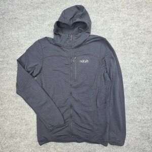 Rab Ascendor Light Hoodie Zip Men's Small Navy Blue Poly Stretch